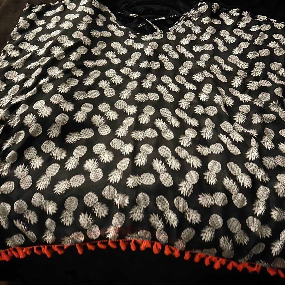 Black and White Pineapple Print bathing suit coverup.